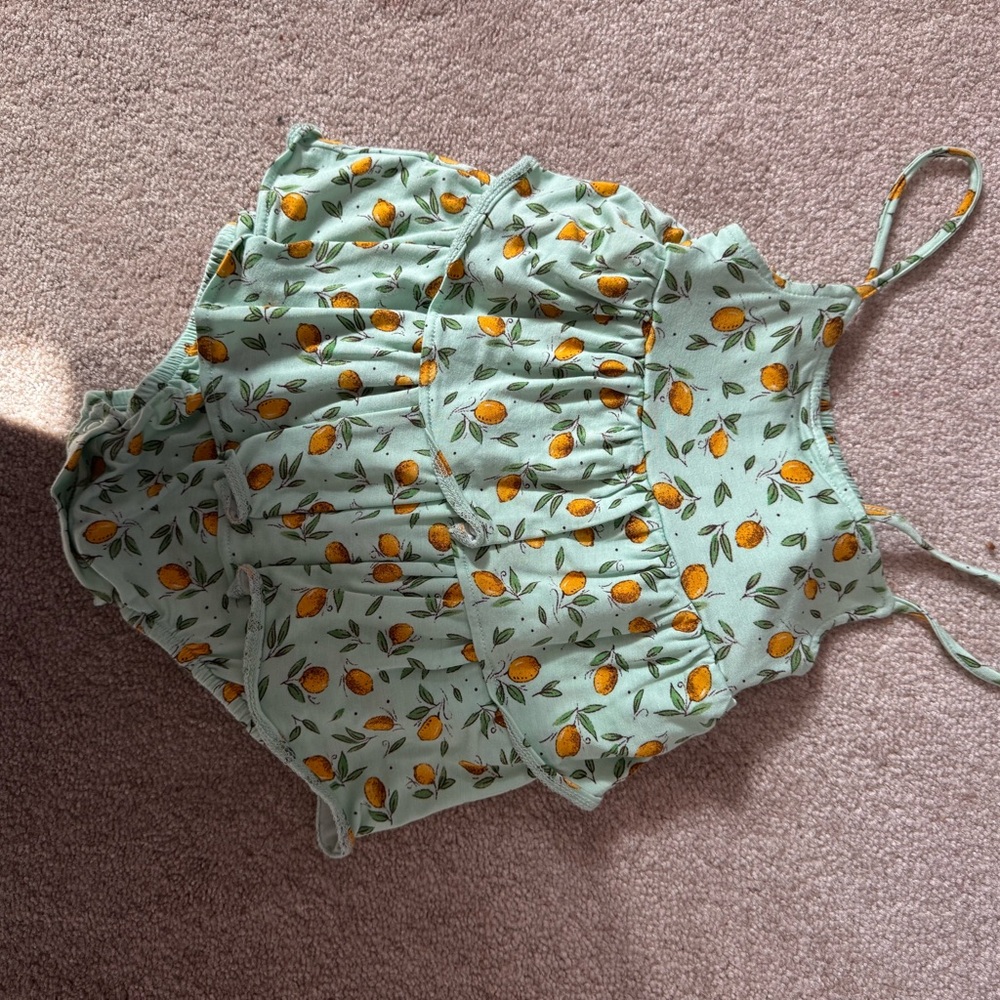 Posh Peanut Green Lemon Print Bodysuit